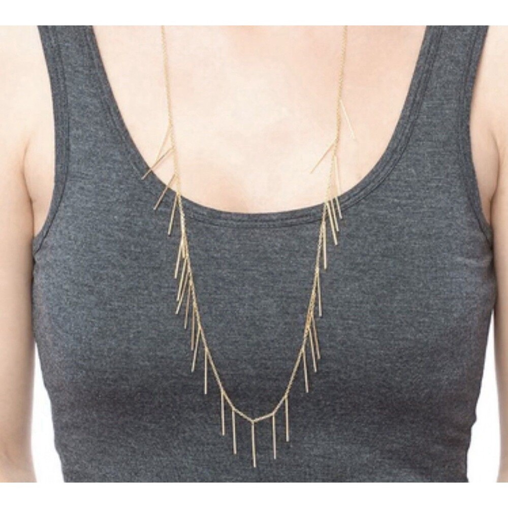 Gorjana Marmont Fringe Gold Tone Necklace - Picture 3 of 7